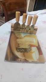 Tagliere vetro temperato, coltelli Stainless Stel