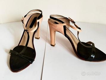 sandali rosa e neri ZARA basic 38