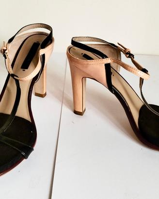 sandali rosa e neri ZARA basic 38