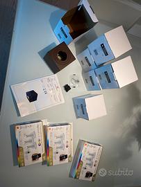 4 faretti a soffitto da esterno corten e lampadine