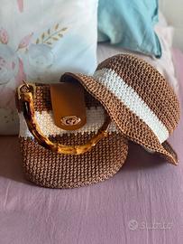 Cappellino + borsa uncinetto fatti a mano