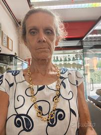 collana vintage originale in metallo dorato 