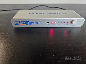 Splitter/Switch Hdmi 5 porte con telecomando 