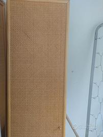 Armadio doppie ante in rattan con cassettiere