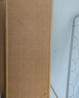 Armadio doppie ante in rattan con cassettiere
