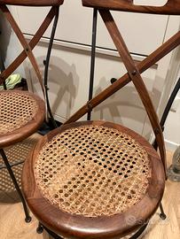 Sedie da salone o cucina in legno e ferro battuto