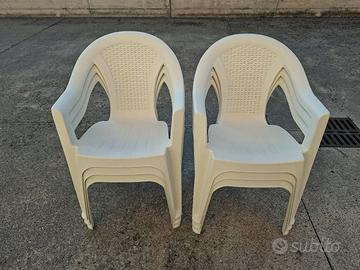 6 sedie da giardino in plastica