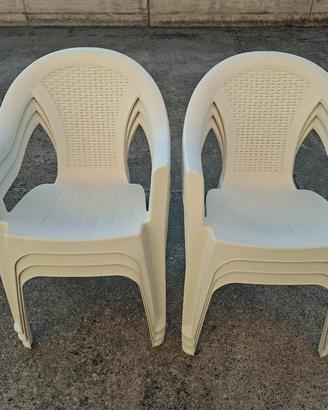 6 sedie da giardino in plastica