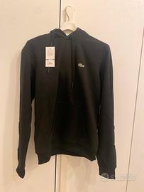 Felpa con cappuccio nera Lacoste