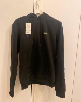 Felpa con cappuccio nera Lacoste