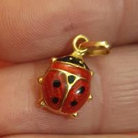 Ciondolo coccinella in oro 750 18 kt vintage