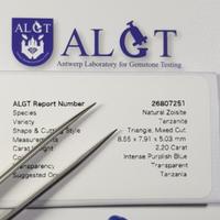 Tanzanite da 2,20 Carat con certificato ALGT