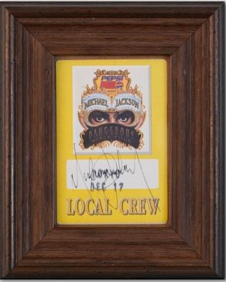 Autografo Michael Jackson - Dangerous Tour Pass 