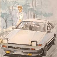 Initial D disegno a mano - acquerello 