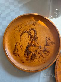 Coppia Piattini Legno Vintage S.M. di Varese