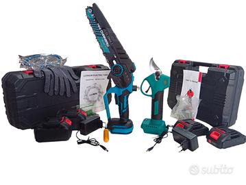 Motosega a batteria+Forbici potatura a batteria 