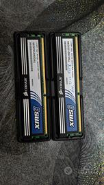 2 memoria ram ddr3 Corsair 2x2 GB totale 4 gb 