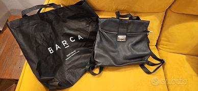 Borsa BARCA da donna, nera, vera pelle