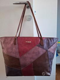Borsa Desigual patchwork in tonalità di viola
