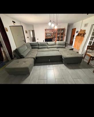 Divano 6 posti contenitore grande grigio