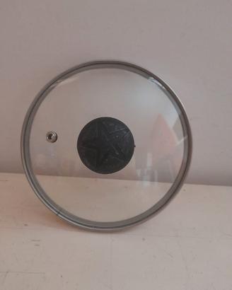 Coperchio nuovo in vetro temperato diam 16 cm con
