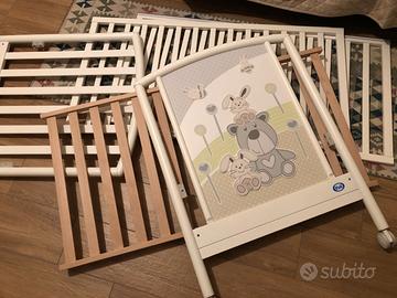 Lettino bambini Pali orsetto + materasso+trapunta