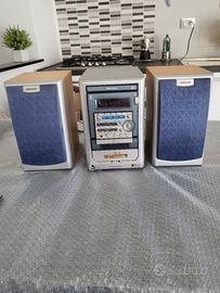 Mini Hi-Fi Aiwa con CD, lettore cassette, no radio
