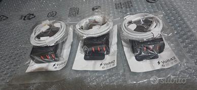 Lotto di 3x Caricatore multiporta + 3x Cavo USB-C