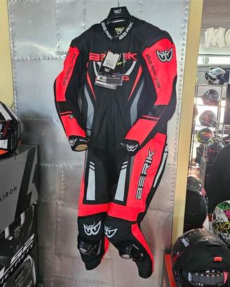 tuta berik one piece racing suit black white red