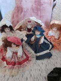 lotto 5 bambole porcellana capodimonte originali 