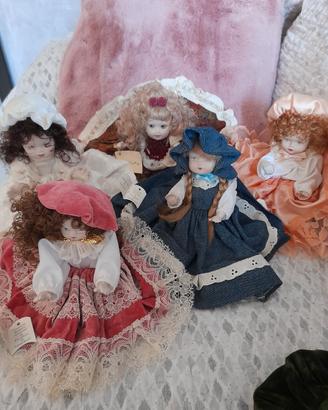 lotto 5 bambole porcellana capodimonte originali 
