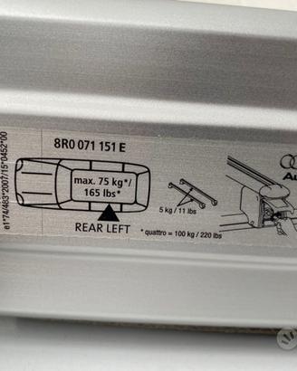 Barre portatutto nuov/originali Audi Q5 8R0071151E