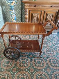 Carrello bar portavivande vintage in legno