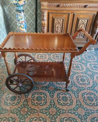 Carrello bar portavivande vintage in legno