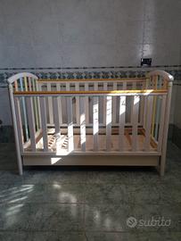 lettino in legno bambino con materasso 