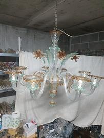 lampadario in vetro di murano a 8 punti luce 