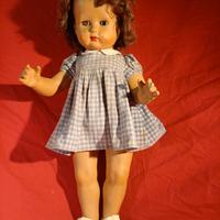 Bambola anni 50 occhi mobili, 45 cm, vestito orig.