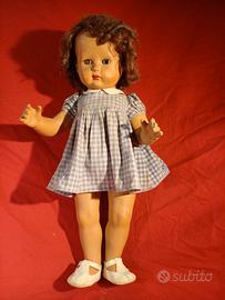 Bambola anni 50 occhi mobili, 45 cm, vestito orig.