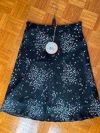 Gonna nera a fiori XL