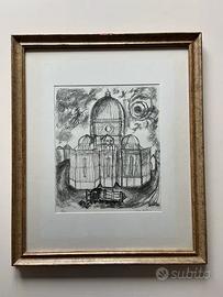 Franco Gentilini Cattedrale Litografia firmata