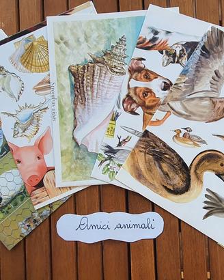 Carte découpage Amici Animali 5 fogli