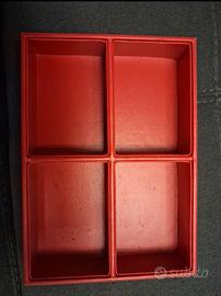 Svuota tasche a 4 scomparti rosso