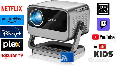Proiettore 4K WiFi Bluetooth Netflix Prime Video