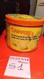 Vintage scatola latta biscotti Doria caraibi