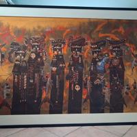 Grande quadro etnico su tela