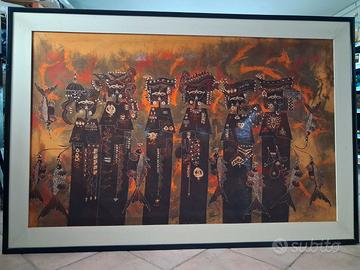 Grande quadro etnico su tela