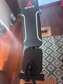 Panca pieghevole + due pesi da 7,5 kg