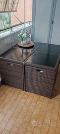 Tavolo in rattan da balcone o giardino 8 posti