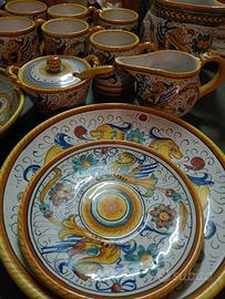 Servizio ceramica Deruta originale-dipinto a mano