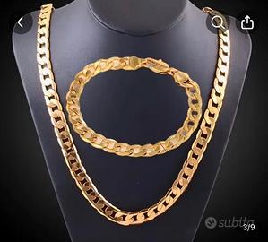 Collana + bracciale placcati in oro 18k +🎁